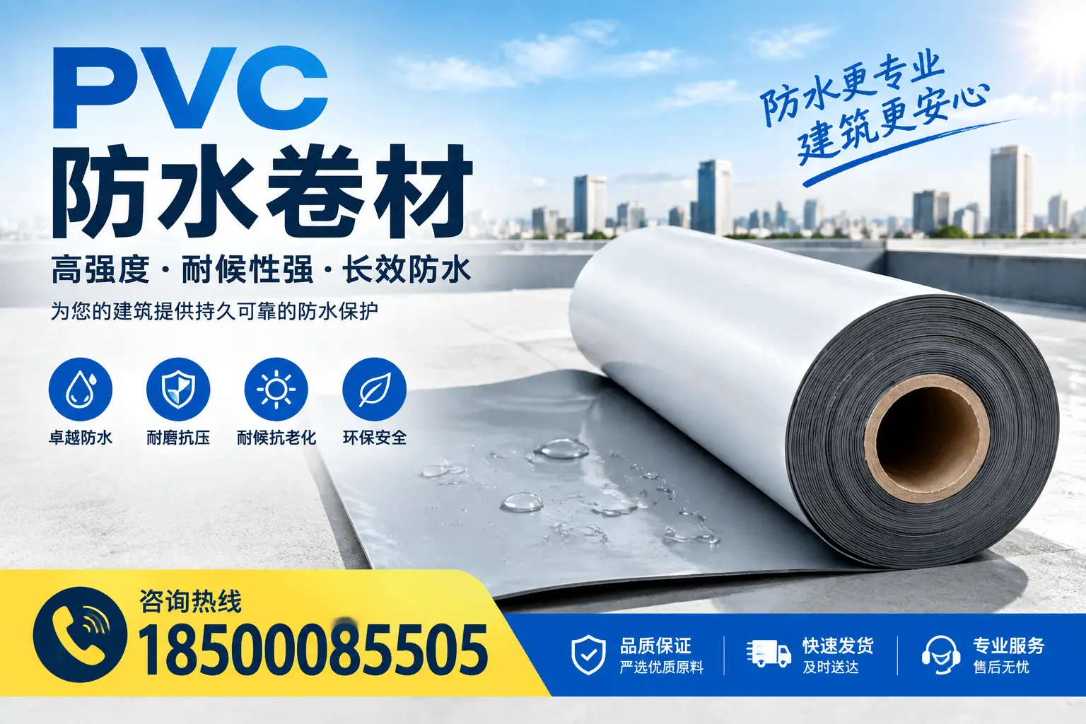 PVC防水卷材的安装方法与注意事项,珠海用户必看